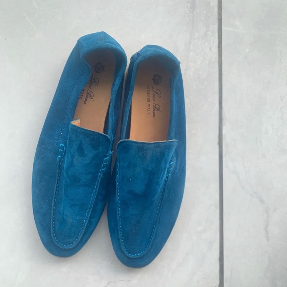 Blue Suede Men's Loafers